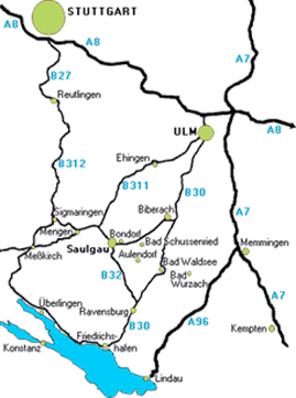 Anfahrt zu Hepp Stricktechnik nach Bad Saulgau